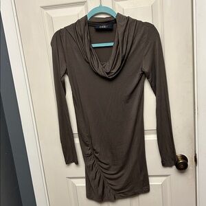 Ash Brown Cowl Neck Dress